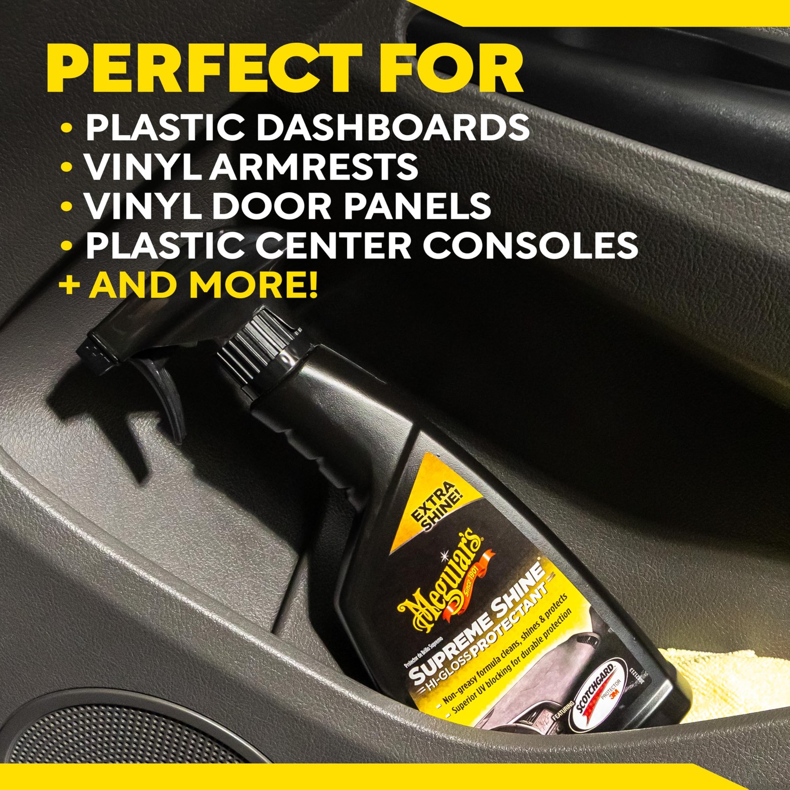 Meguiar’s G4016 Supreme Shine Protectant, 16 Oz, Car Interior Cleaner