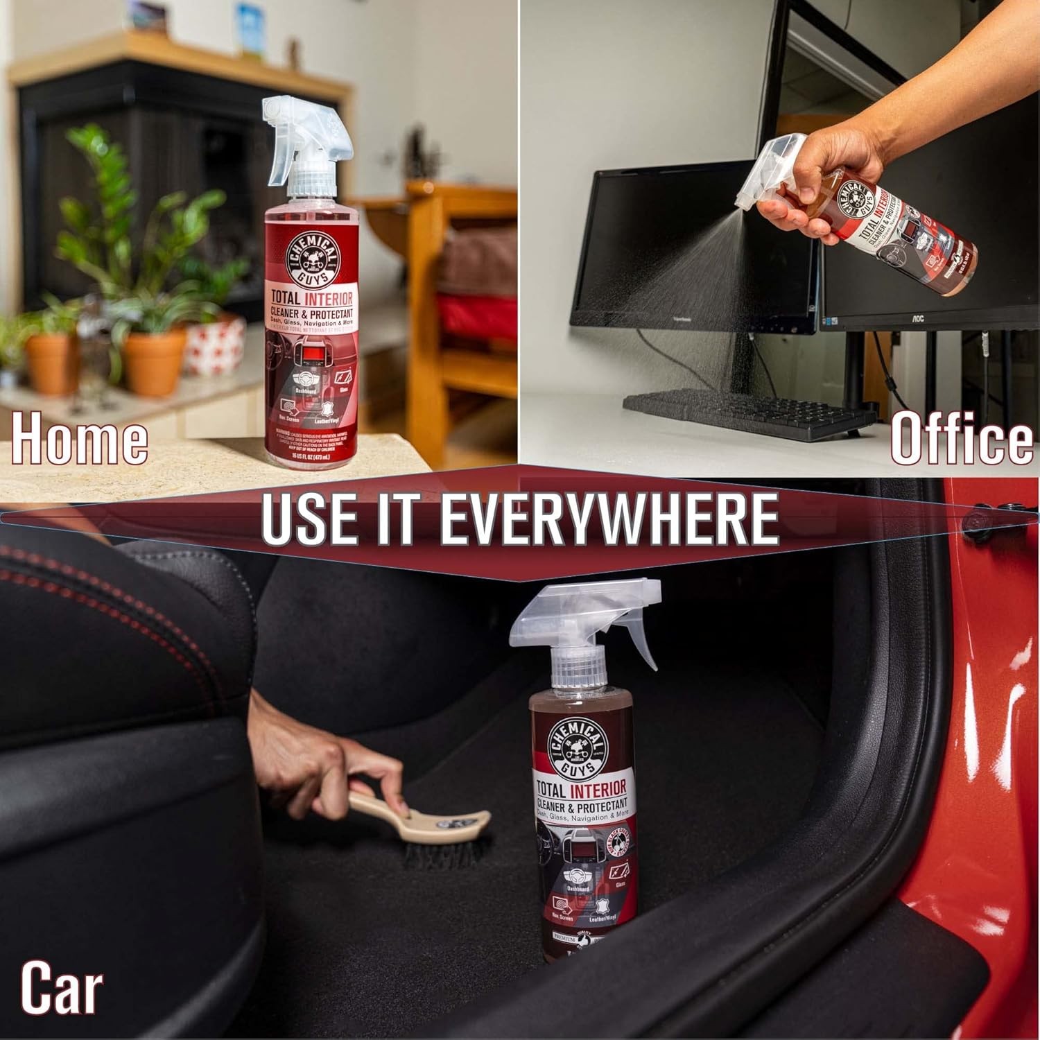 Chemical Guys Total Interior Cleaner & Protectant – Black Cherry, Car Cleaning S