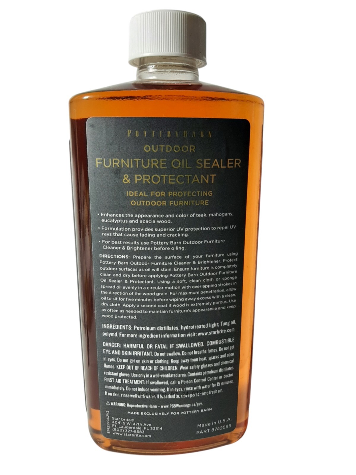 Lot Of 2 Pottery Barn Outdoor Furniture Oil Sealer & Protectant Teak Mahogany