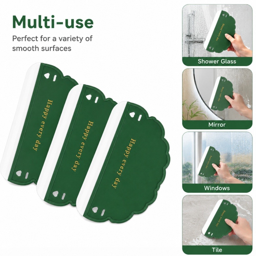 3-Piece Glass Window Mirror Car Squeegee – Wall Soap Cleaner Shower Wiper Brush