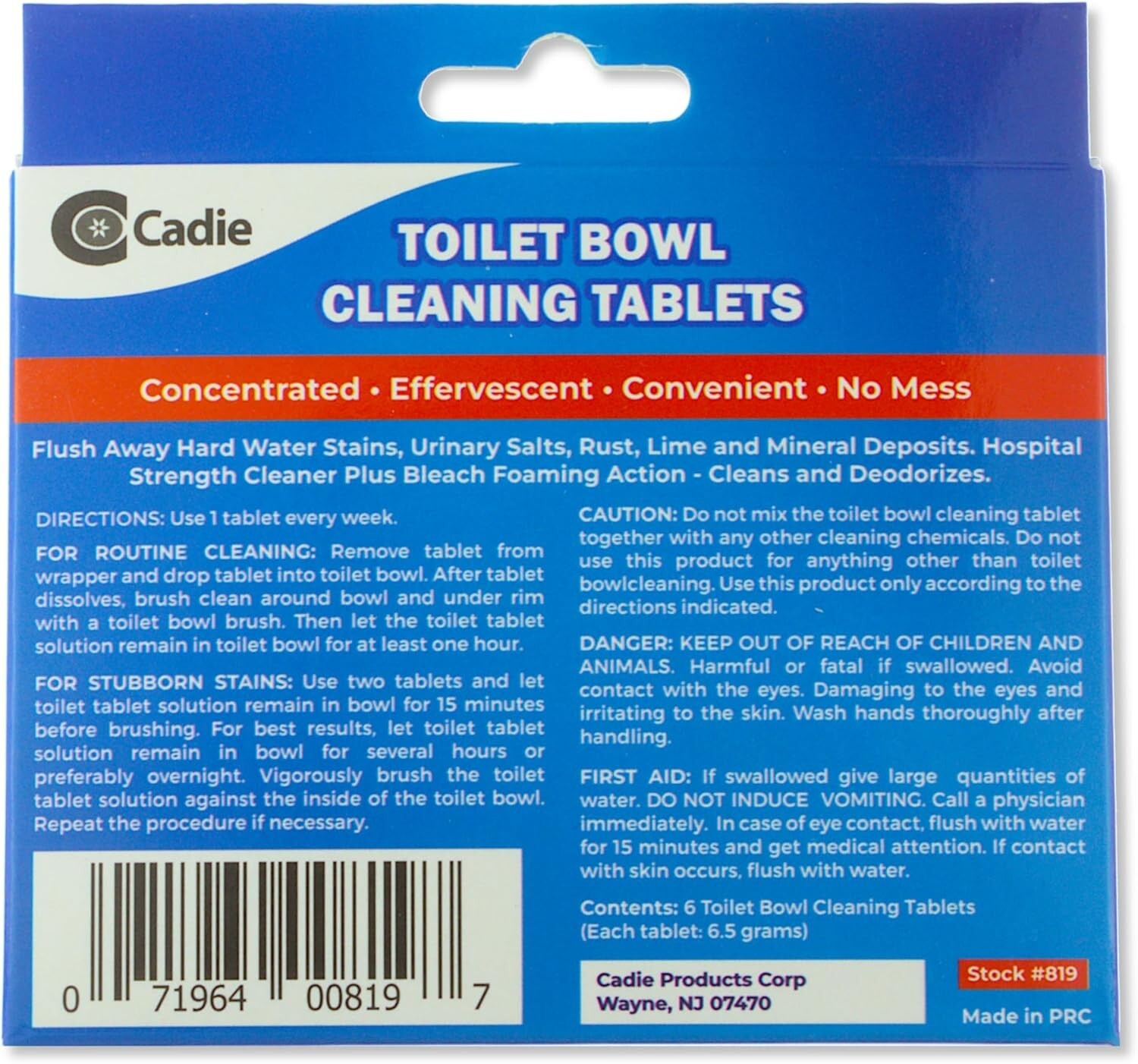Toilet Bowl Cleaning Tablets Set Of 6 – Automatic Drop-in Bleach 2 Pack By Cadie