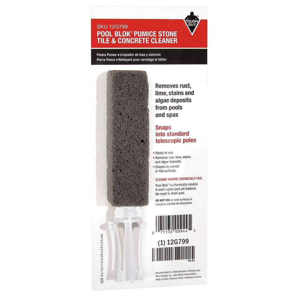 TOUGH GUY 12G799 Pool Concrete/Tile Cleaner,6 in L,Gray 12G799