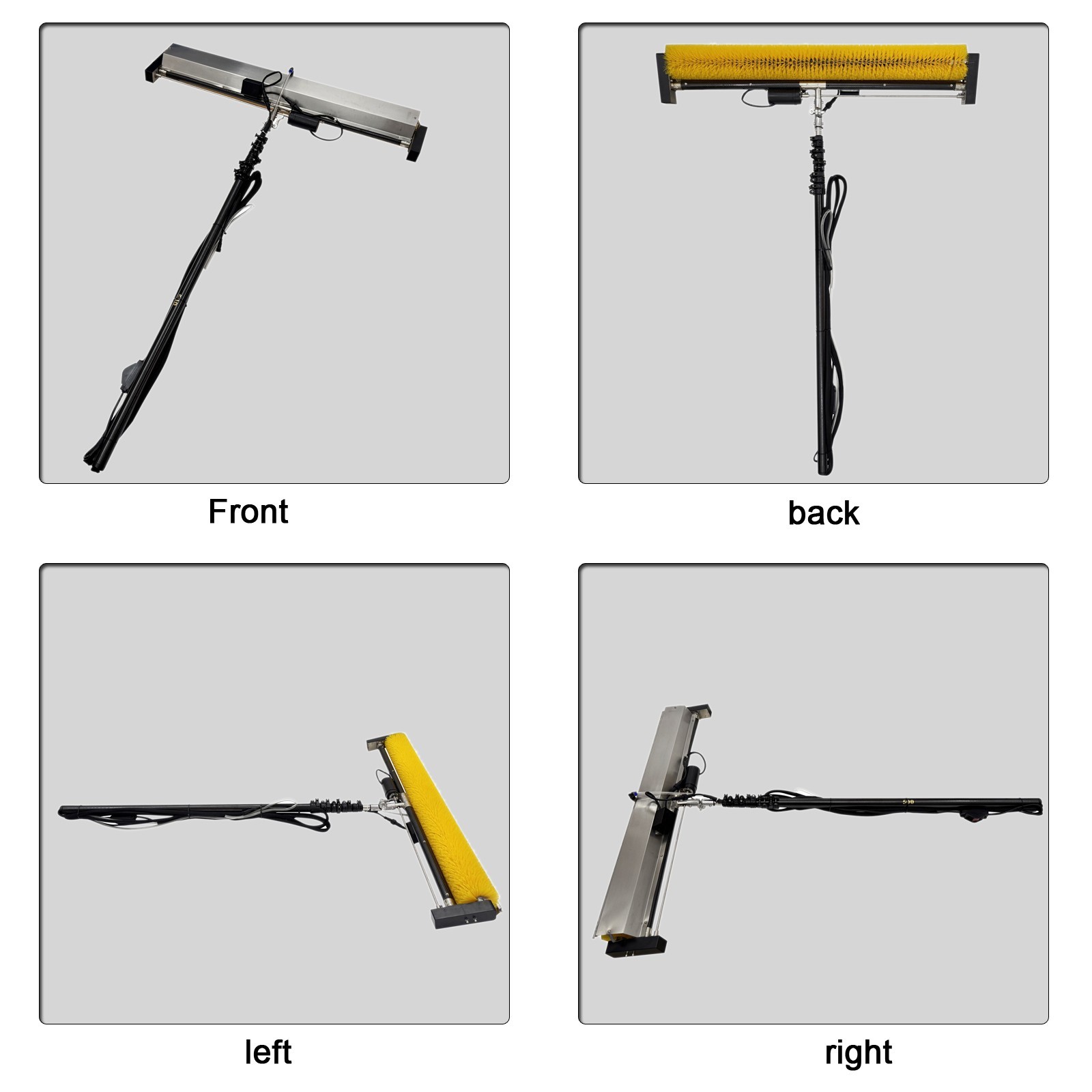Electric Solar Panel Cleaner (110V, 150W, 5M Grip, 10M Cord, 5.12*3.61” Brush)