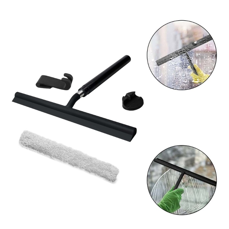Rubber Floor Squeegee Telescopic Handle For Shower Mirror Tile Cleaning