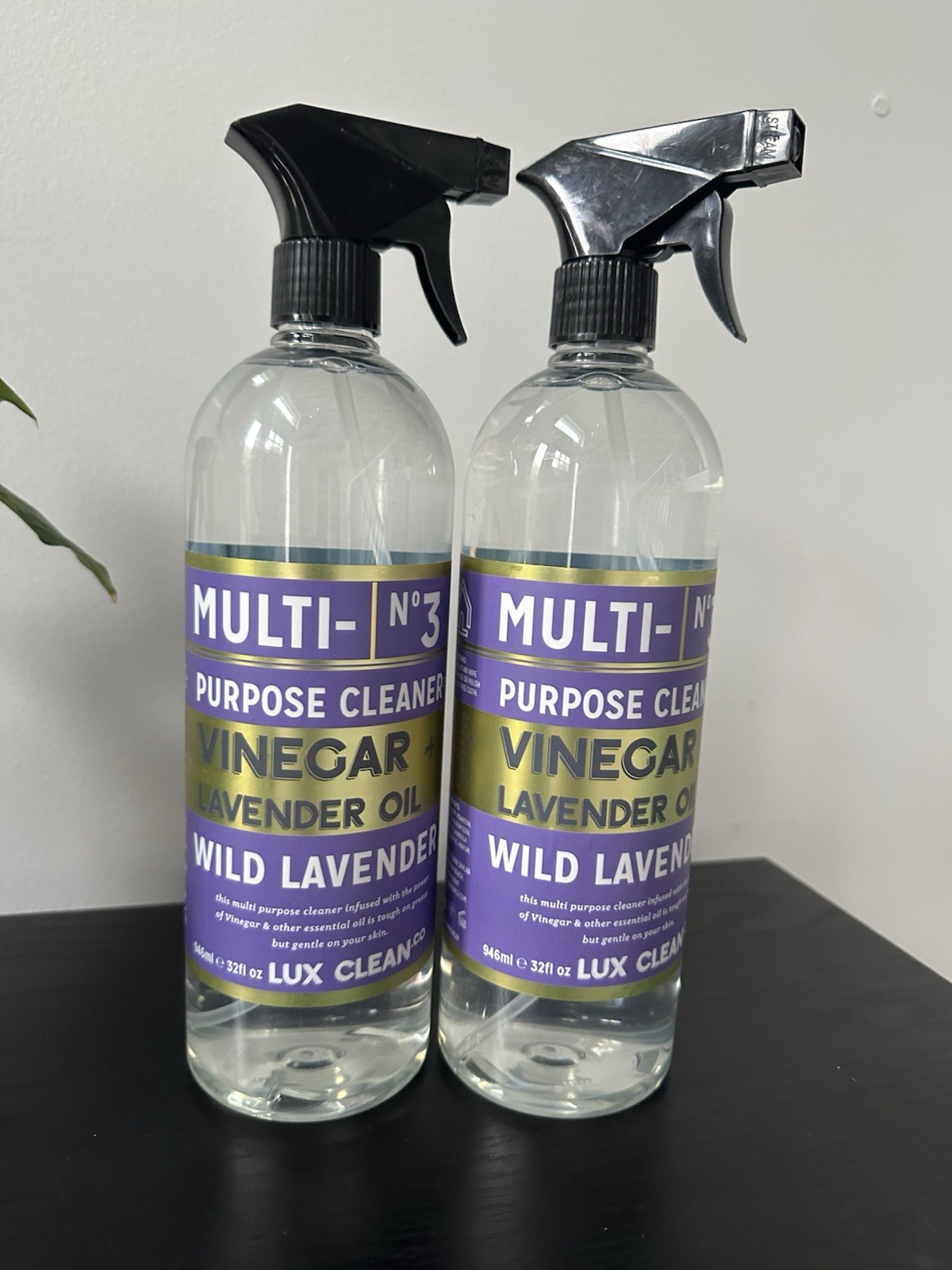 2 Lux Clean Vinegar & Wild Lavender Oil No 3 Multi-Purpose Spray Cleaner 32oz