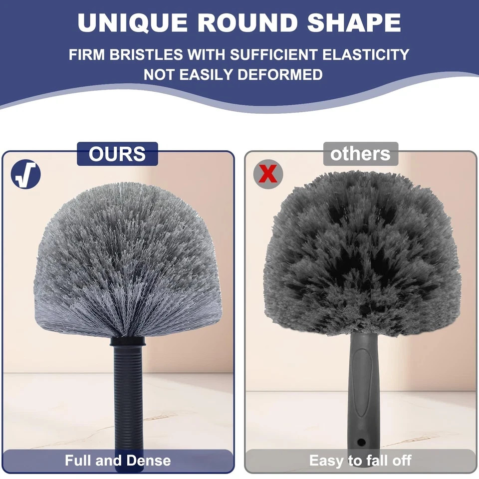 Grey Corner Cobweb Duster Head Brush – High Efficiency Twist-On Spider Web Brush