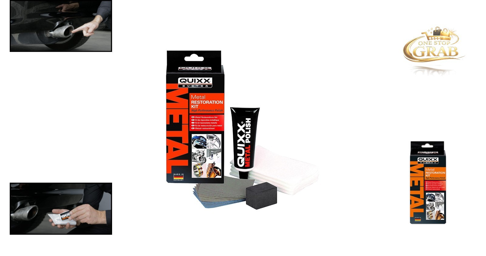 Quixx Metal Restoration Kit for Car Rims, Gold, Silver, Chrome, Stainless Steel