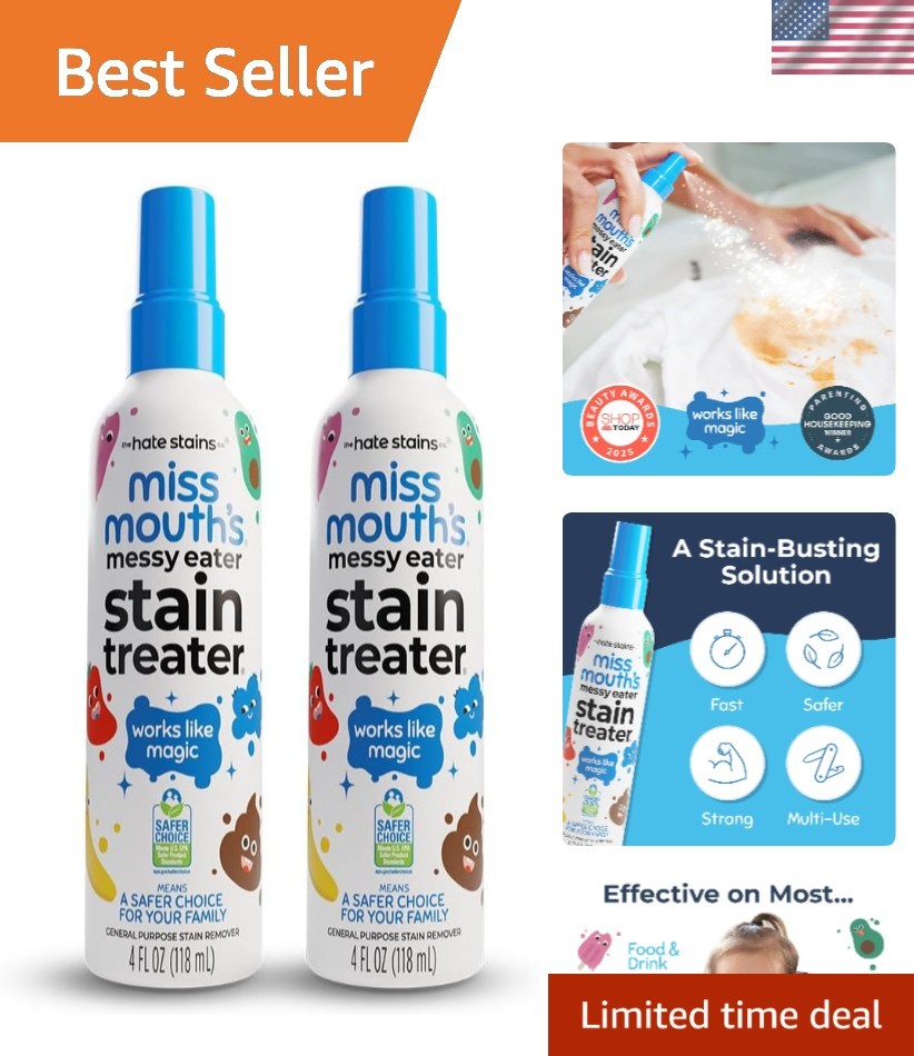 4oz Messy Eater Stain Treater – Fast Acting Stain Remover for Baby Clothes