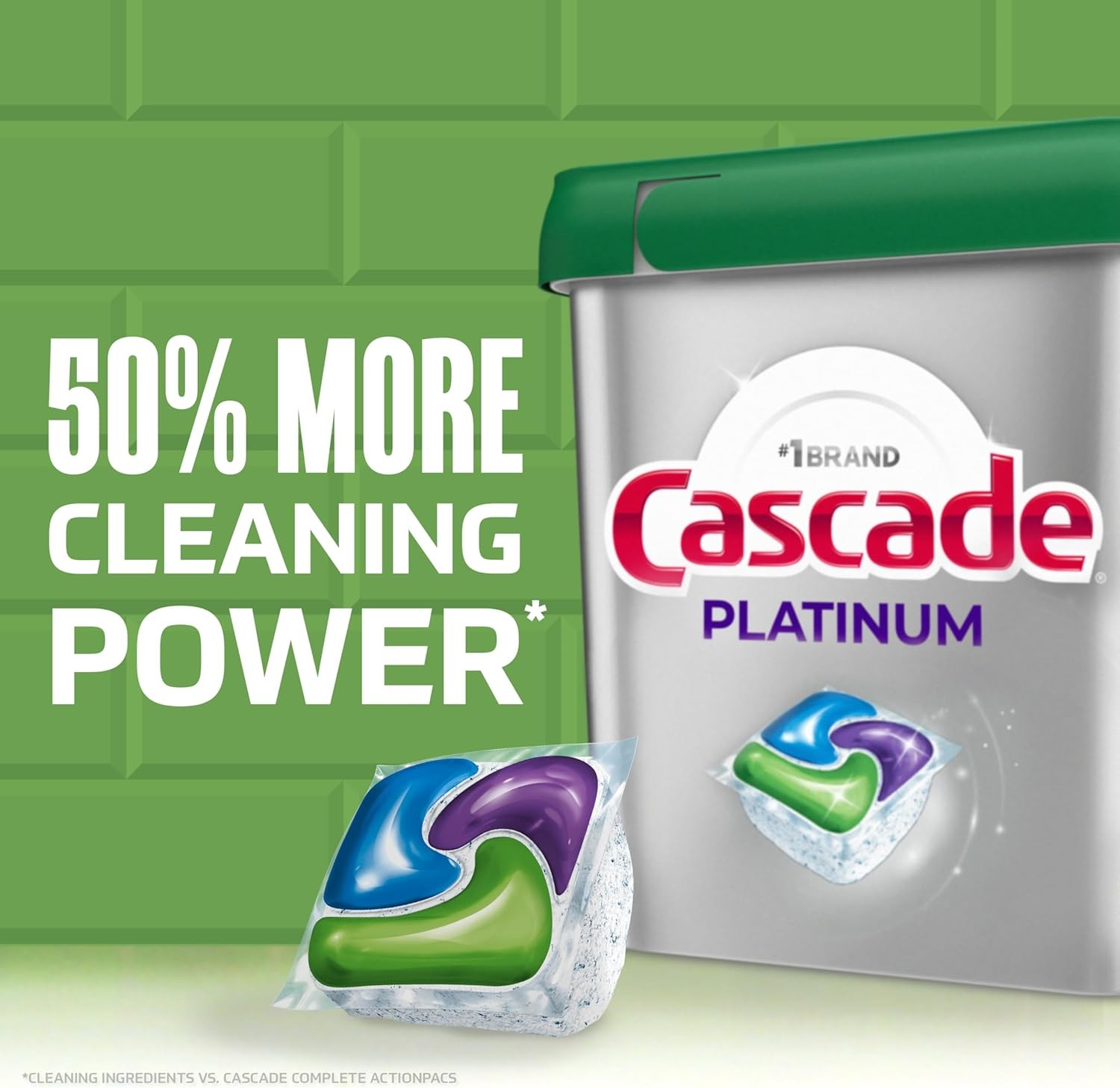 Cascade Platinum Dishwasher Pods, Dishwasher Detergent, Dish Detergent Soap,