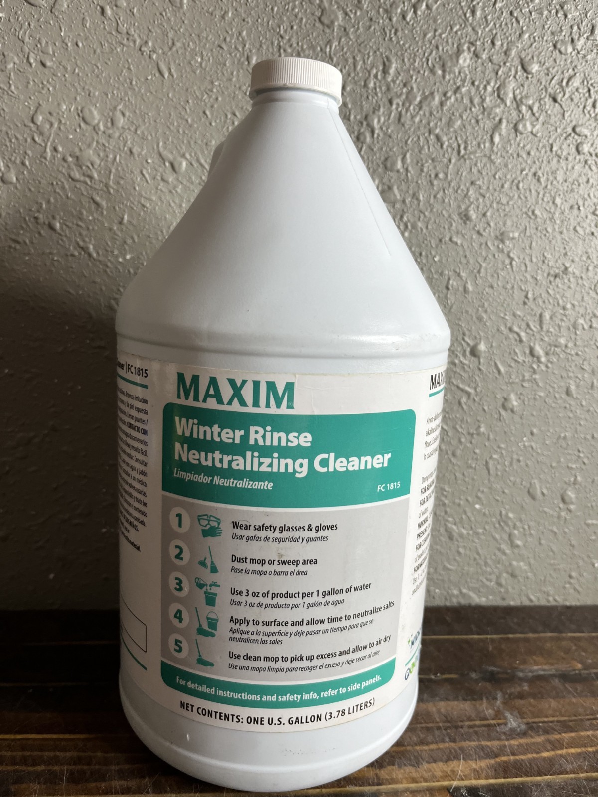 Maxim Winter Rinse Neutralizing Cleaner FC 1815 Floor Salt Remover 1 Gallon