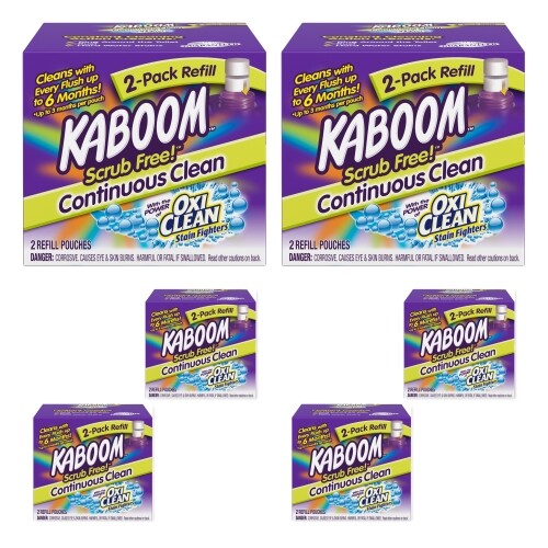 6 Pack Kaboom Scrub Free Toilet Cleaner Refill, 2-Count