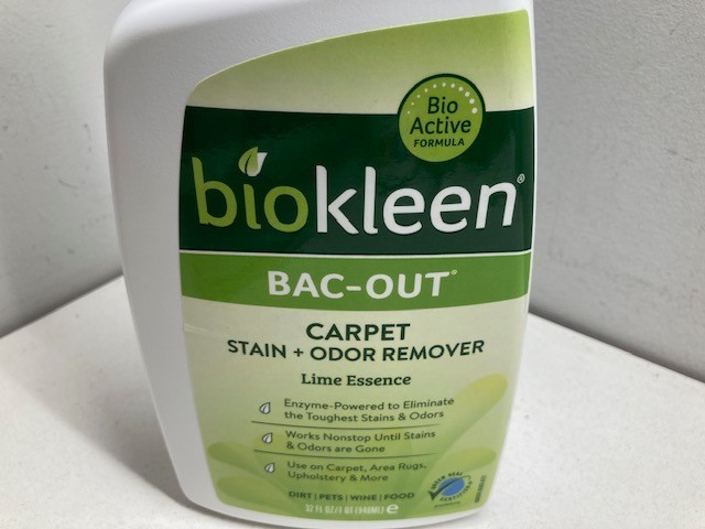 Biokleen Bac-Out Carpet Stain + Odor Remover Lime Essence 32 oz Spray w/ Cloth