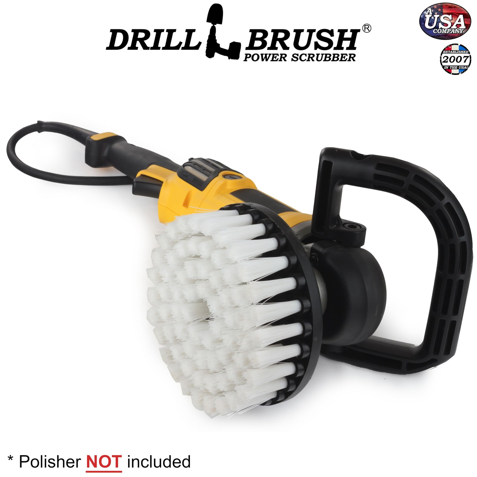Carpet Cleaner Scrub Brush for Polisher – 7 Inch Soft White Drillbrush with 5/8