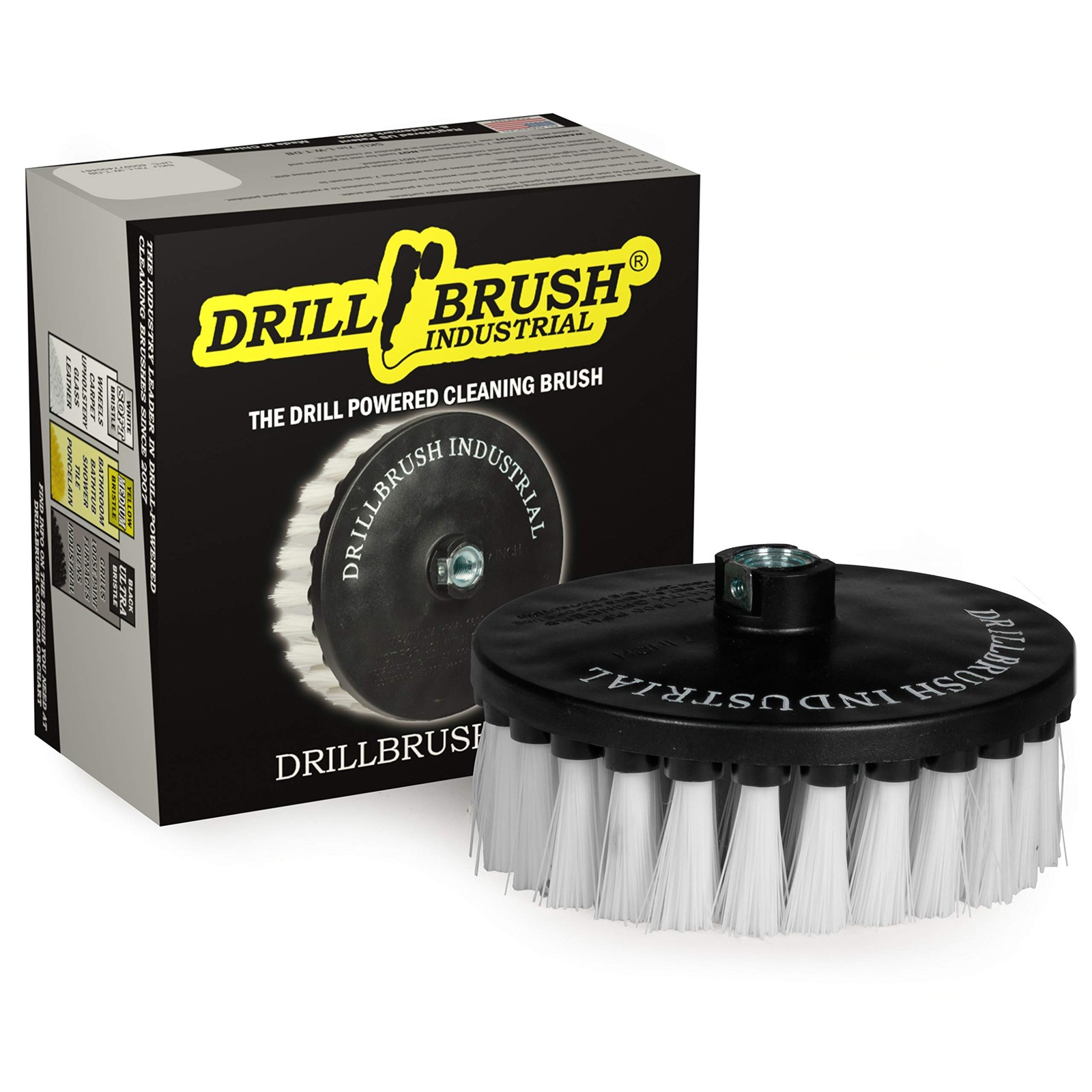Carpet Cleaner Scrub Brush for Polisher – 7 Inch Soft White Drillbrush with 5/8