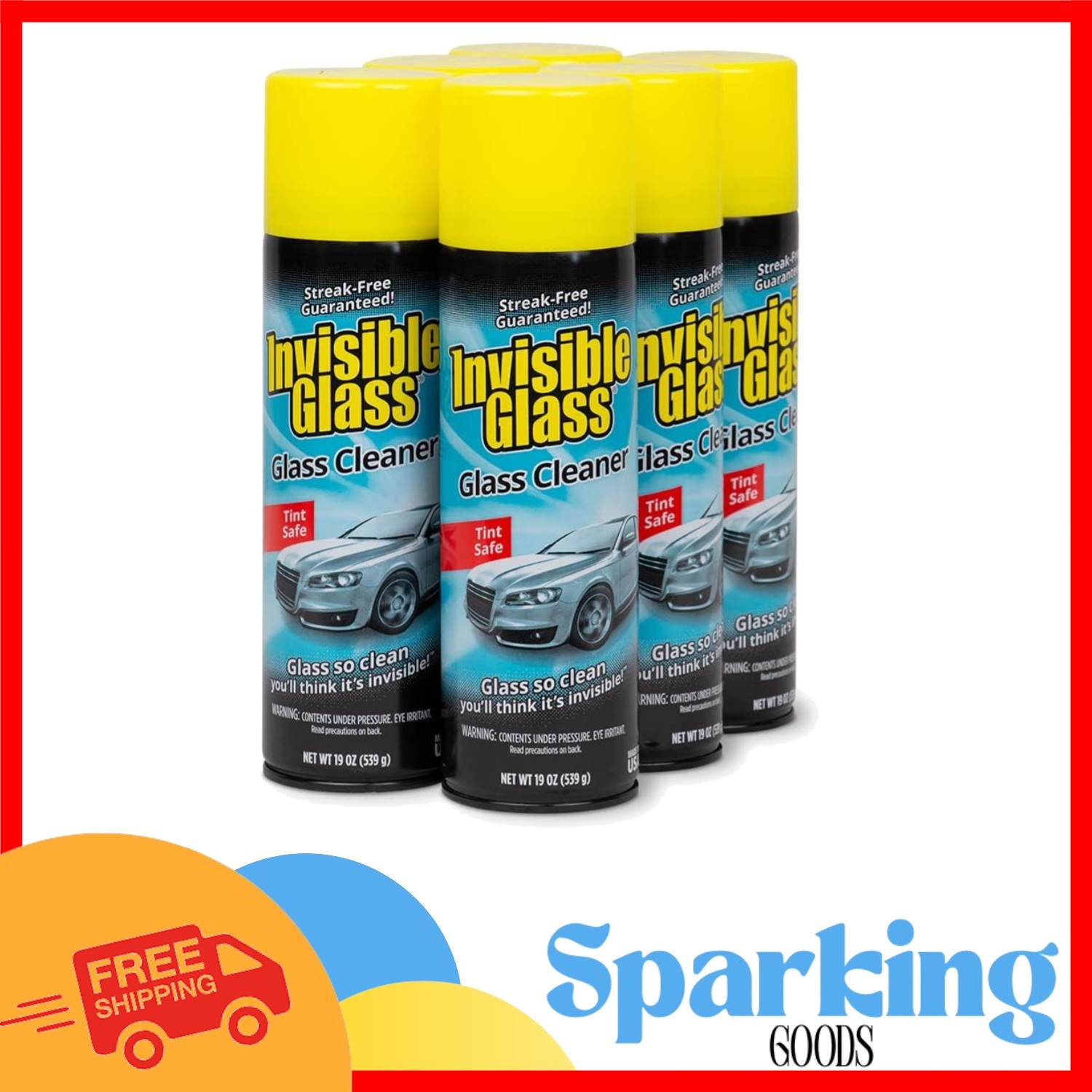 Ultimate 6-Pack Glass Cleaner – 19 oz Cans, Streak-Free and Ammonia-Free Formula