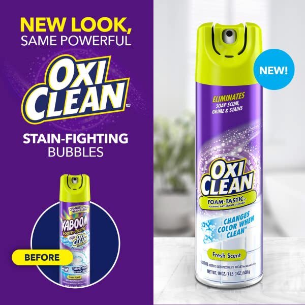 OxiClean Foam Tastic 19oz Bathroom Cleaner Pack of 3 Color Changing Formula