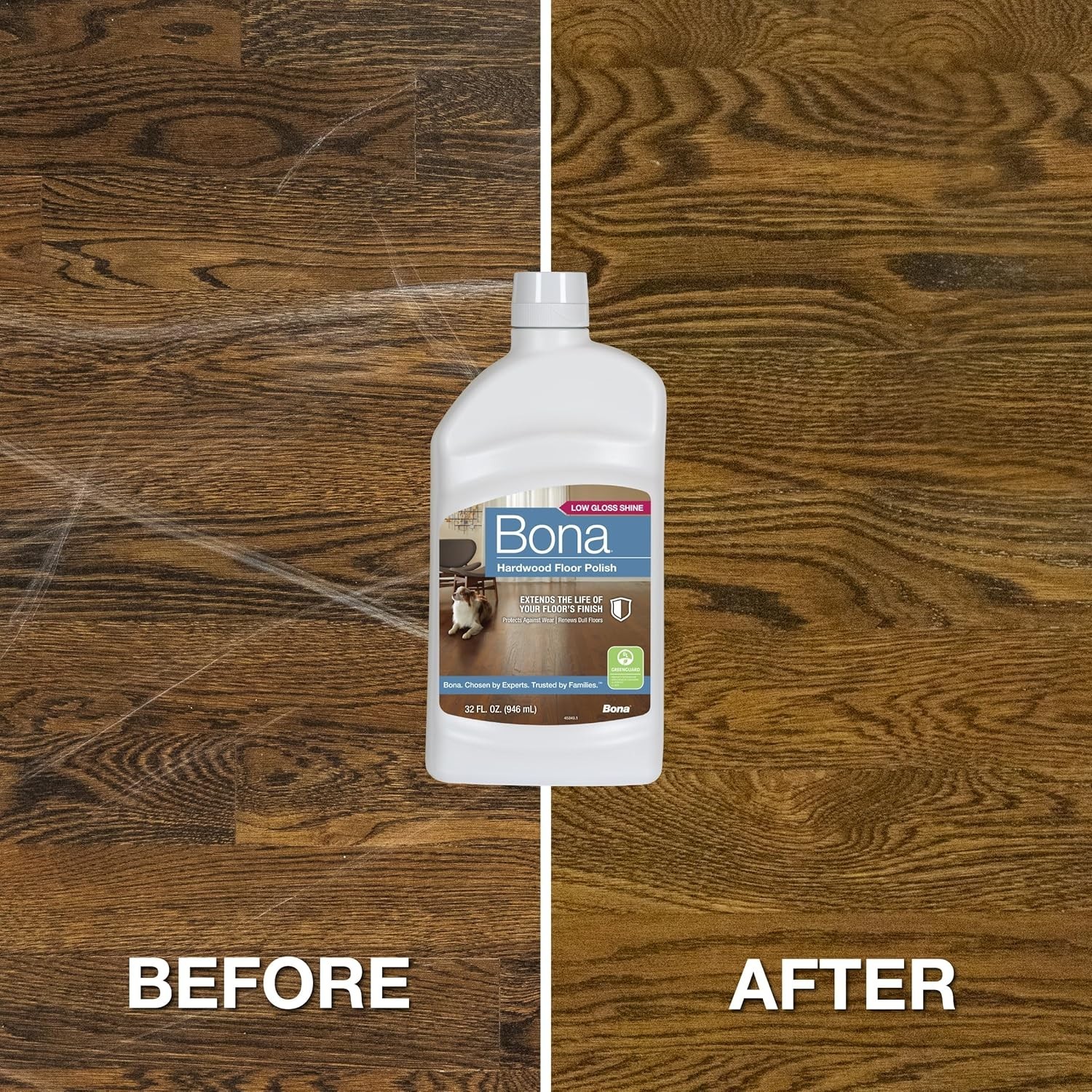 2 PACK Bona Low Gloss Floor Polish Low Gloss Shine, 32 oz each (BRAND NEW)