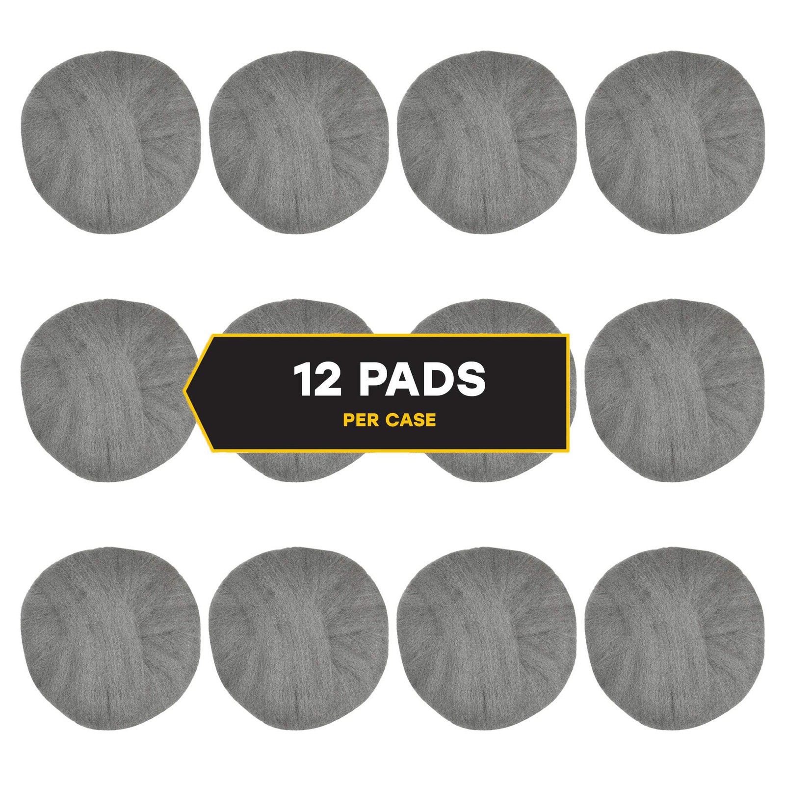 Fine Steel Wool Radial Floor Pads for Cleaning Polishing Buffing 12 Pack