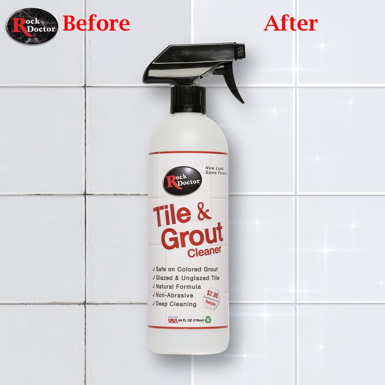 Rock Doctor Heavy Duty Tile Grout Cleaner 24 Fl Oz Non Abrasive Deep Clean