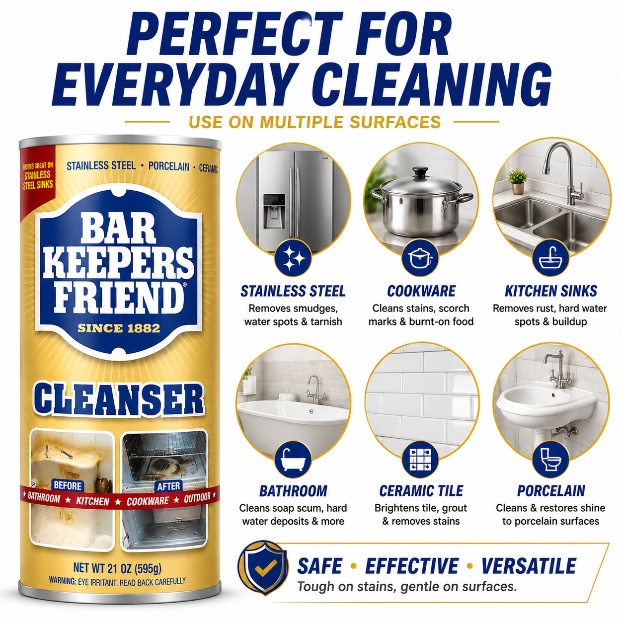 Bar Keepers Friend 21 oz. All-Purpose Cleaner and Polish (4-Pack)
