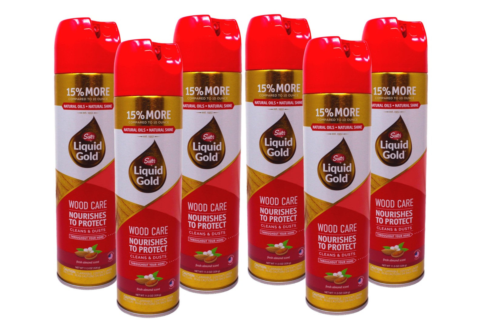 Scott’s Liquid Gold Wood Care Spray Fresh Almond 11.5 oz (Pack of 6)