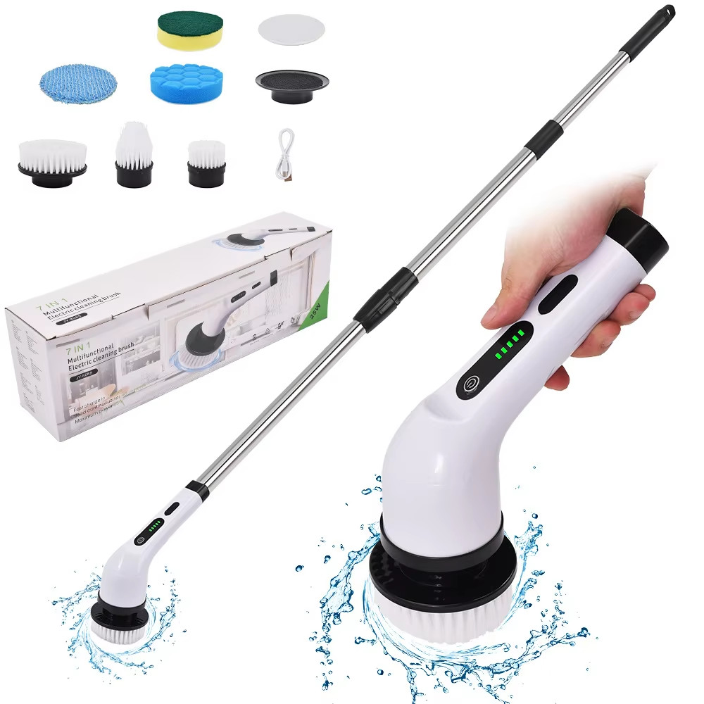 CORDLESS CLEANING Spin Scrubber Reaches Grime Fast for Bathroom Kitchen Mop