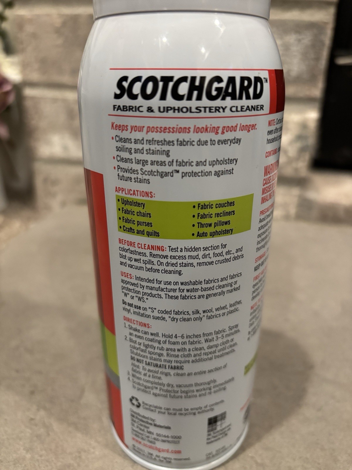 Scotchgard 3M Fabric And Upholstery Cleaner 14oz NOS 2011 USA -NEW!