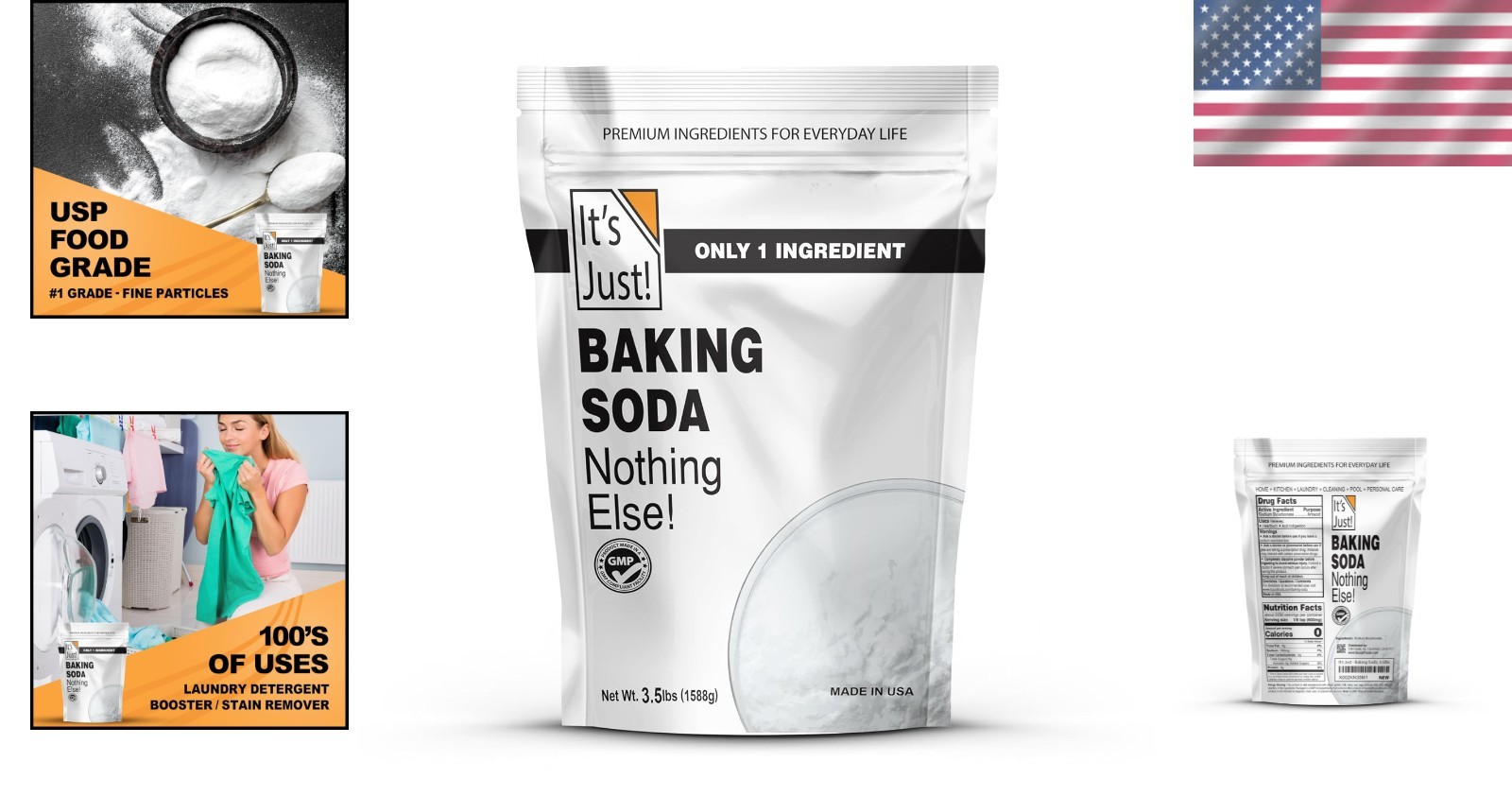 Gourmet Baking Soda – Food Grade & Non-GMO, 56 Oz for Culinary Excellence
