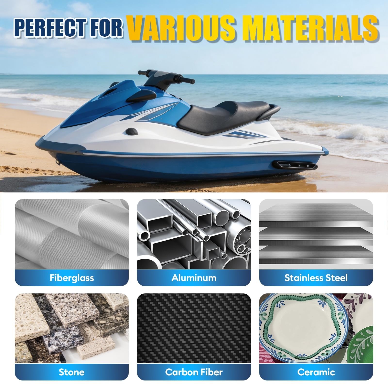Marine Fiberglass Repair Kit, Gel Coat Repair Kit for Boats with Color Match, Fi