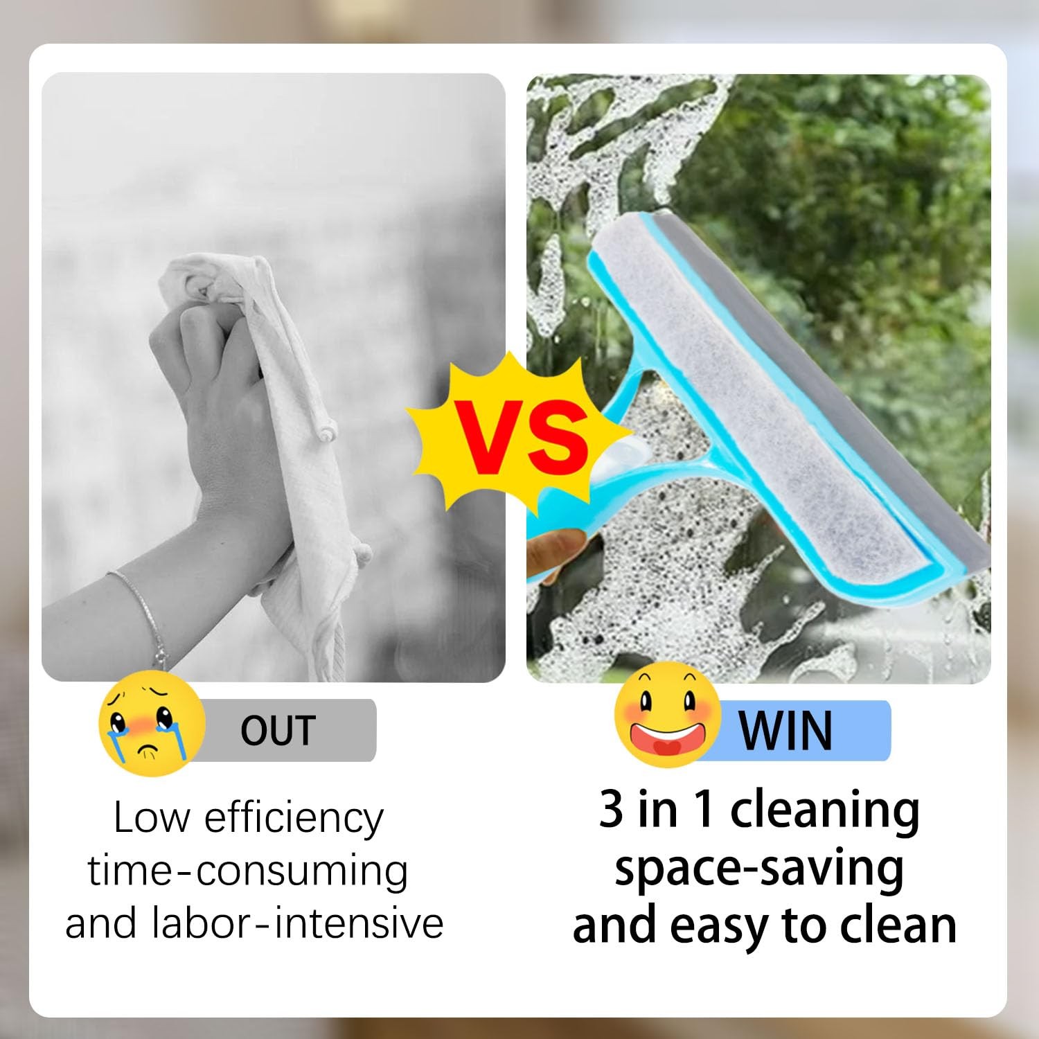 3 in 1 Spray Squeegee, 3 in 1 Window Cleaning Scraper, Window Squeegee with S…