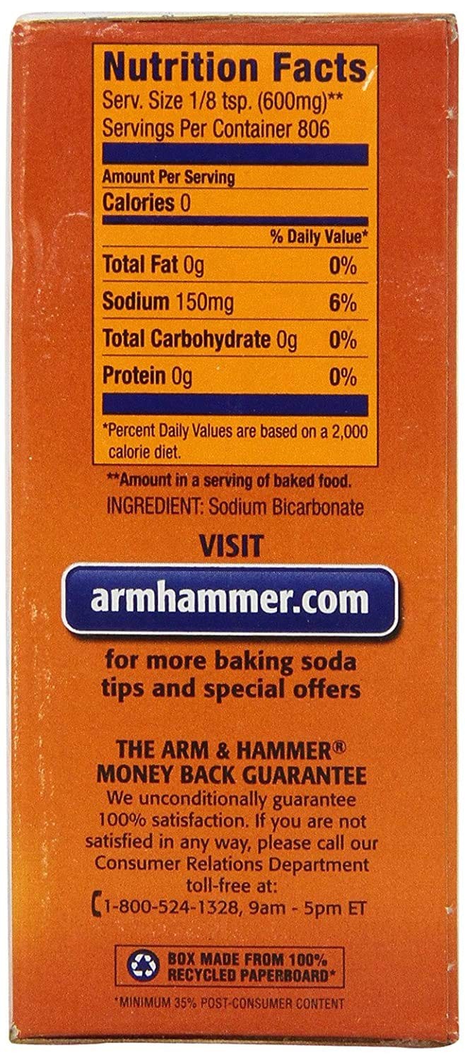 Arm & Hammer Baking Soda, 16 oz (3 Pack) 16 Ounce (Pack of 3), orange
