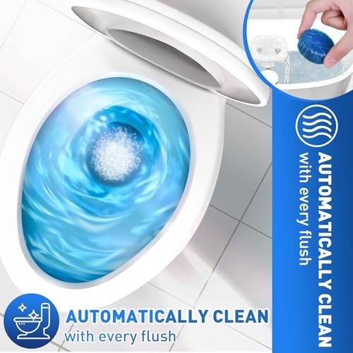 100 Pack Automatic Toilet Cleaner Tablets – Long Lasting Bathroom Tank Blue Tabl