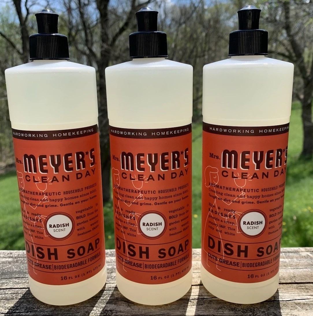 Lot of (3) Mrs. Meyer’s Clean Day Dish Soap RADISH Scent 16 oz. each