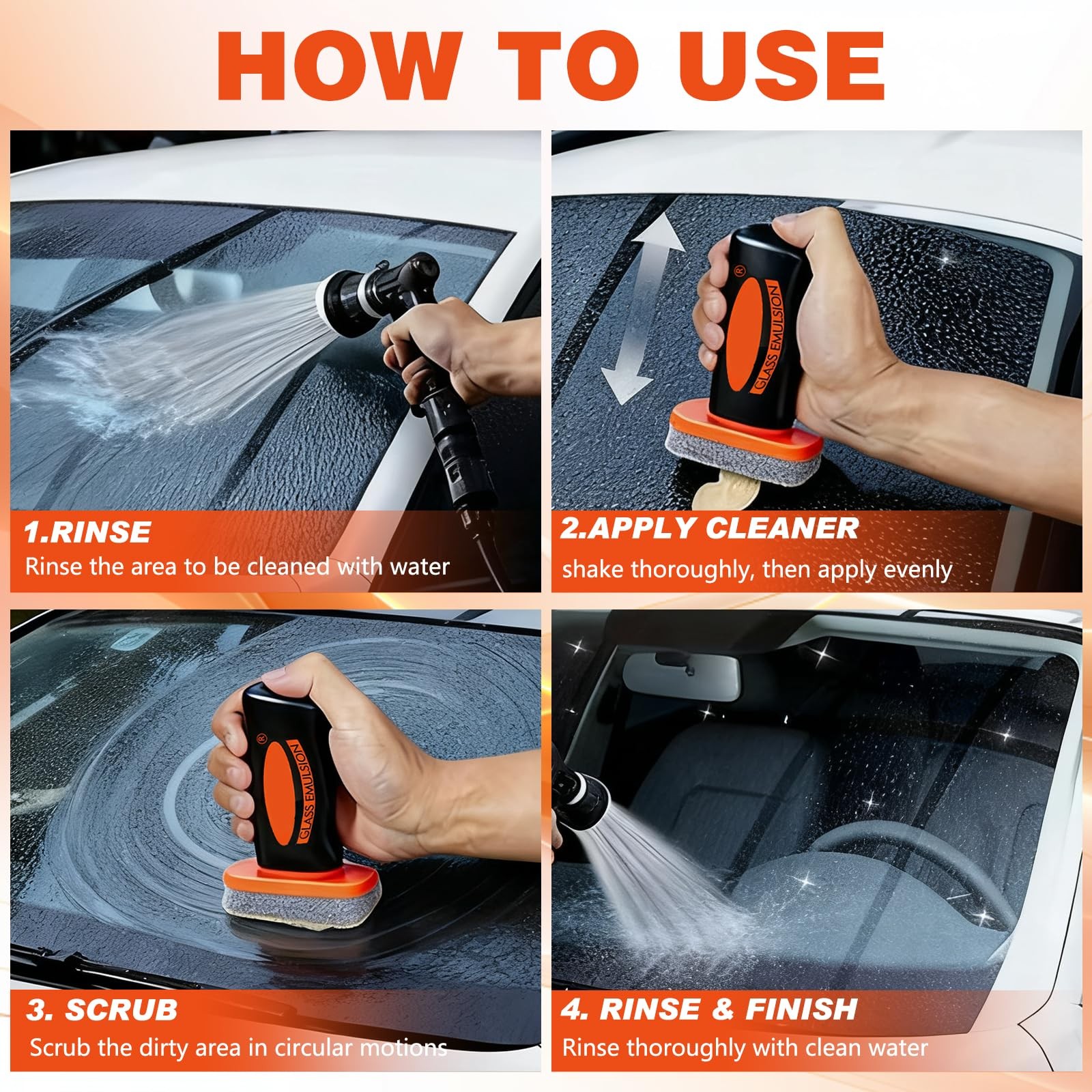 Glass Oil Film Remover for Cars – Enhance Windshield Clarity & Safety (2pcs)