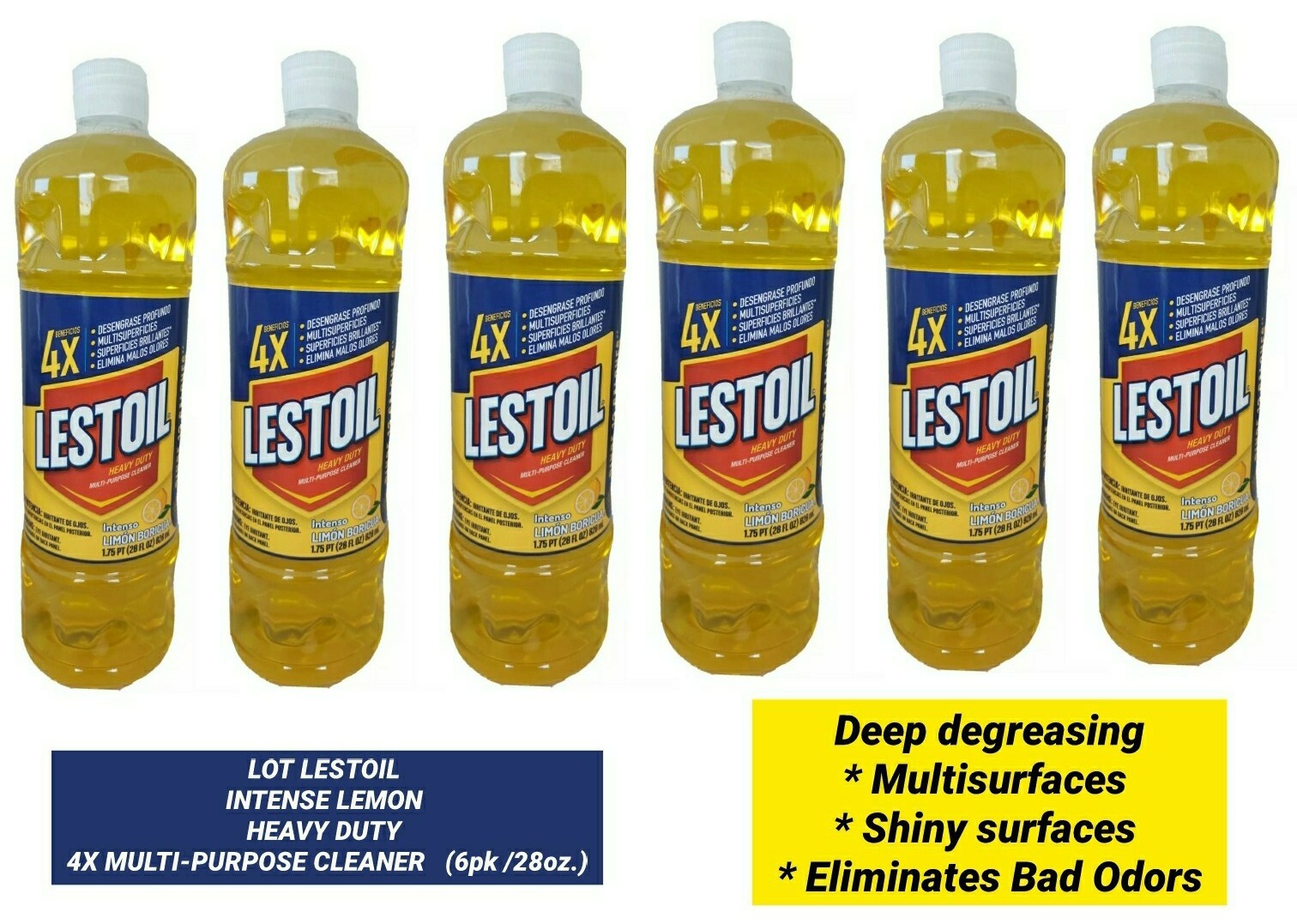 LESTOIL INTENSE LEMON HEAVY DUTY MULTI-PURPOSE DEGREASER CLEANER (6pk-28oz.)