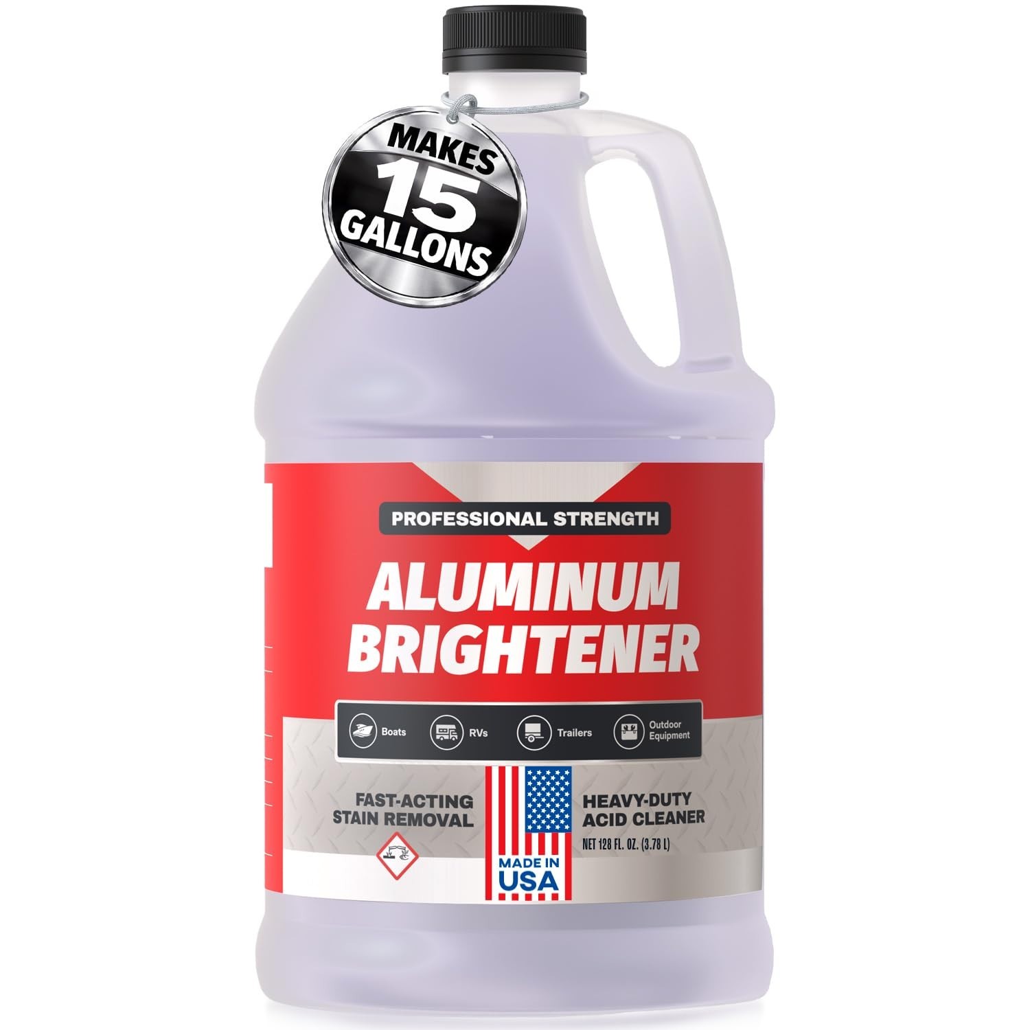 Aluminum Brightener & Cleaner Concentrate – 15 Gallons – Removes Oxidation, Dirt
