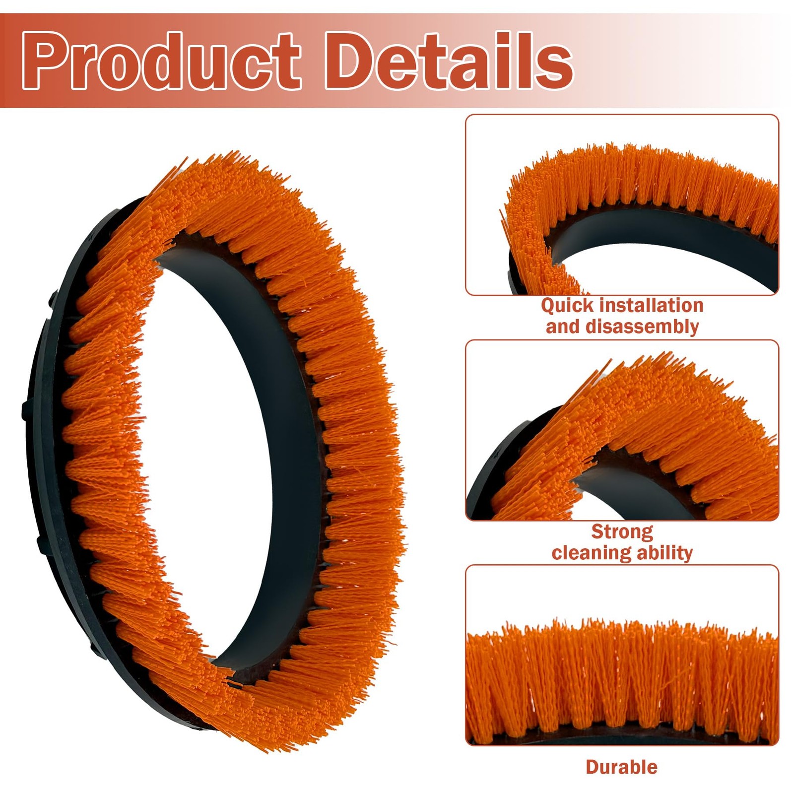 Commercial 237047 Nylon Carpet Orbiter Brush, 12″ Diameter, Polypropylene Bri…