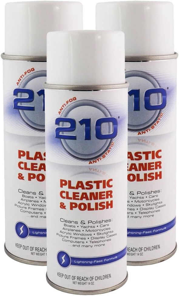 210 Plastic Cleaner & Polish 3-Pack 14 oz Marine Isinglass, Plexiglas Camco