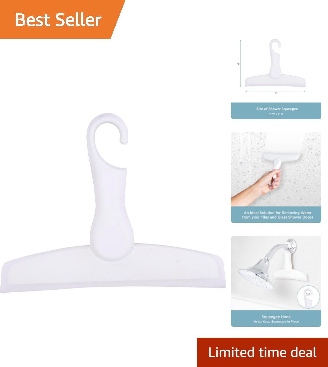 Stylish Easy Hang Shower Squeegee – Soft Grip & Frosted Finish for Clean Homes