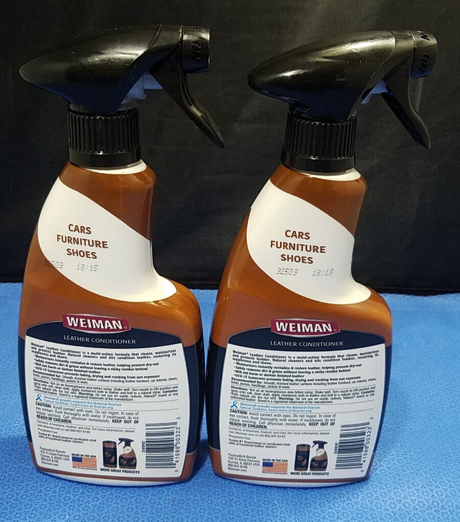 Weiman Leather Cleaner and Conditioner – 16 Ounce (2 Pack) – Restores Leather