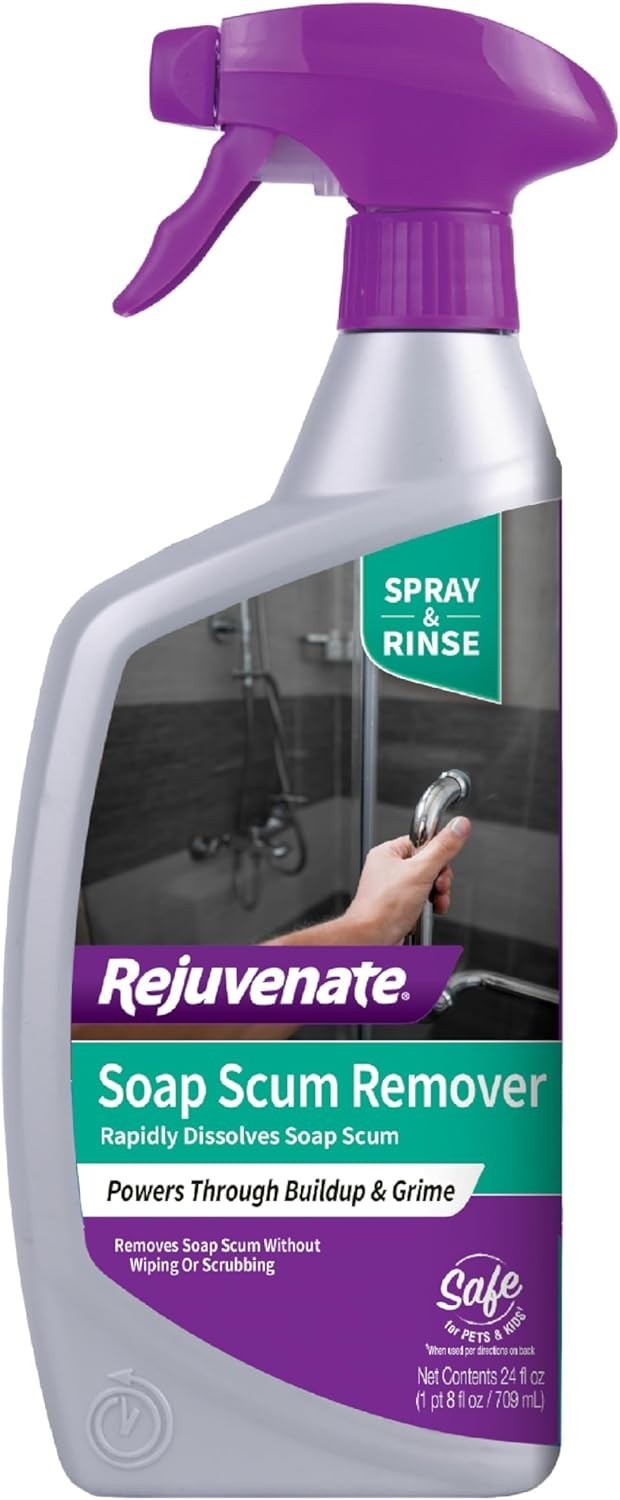 Rejuvenate Scrub Free Soap Scum Remover Shower Glass Door Cleaner 24oz Works on