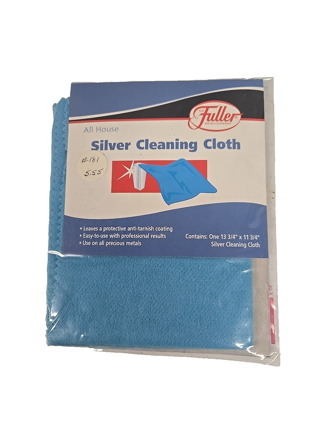 Fuller Brush Company Silver Cleaning Cloth Vintage Blue 13×11 Inch Germany New