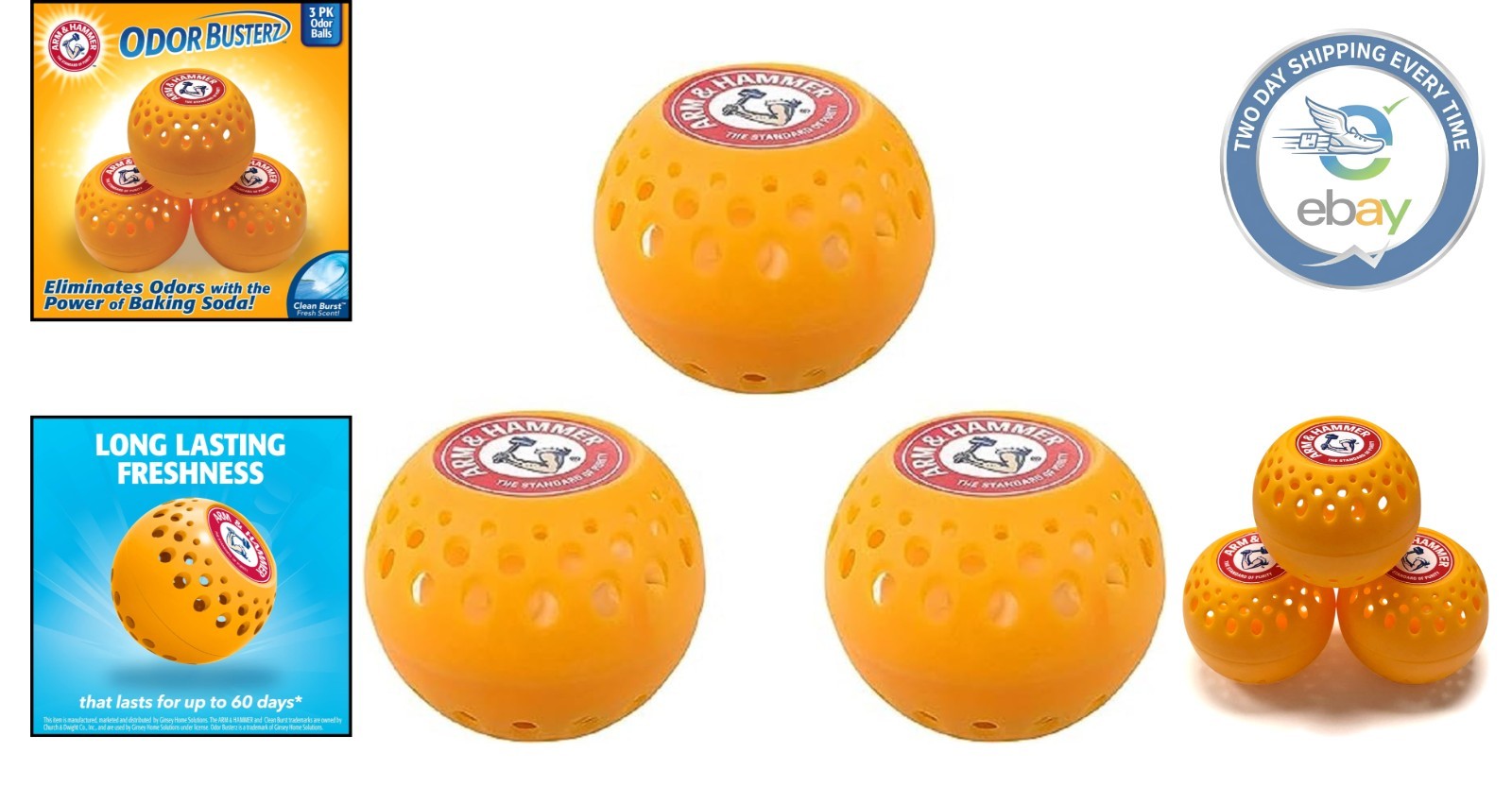 Freshen Your Space: 3-Pack Clean Burst Odor Busterz Balls – 60 Days of Freshness