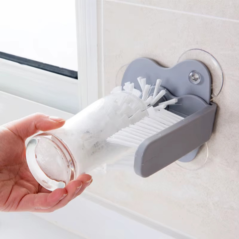 Cup Scrubber Glass Cleaner Lazy Bottles Brush Sink Kitchen Accessories 2 in 1 Dr