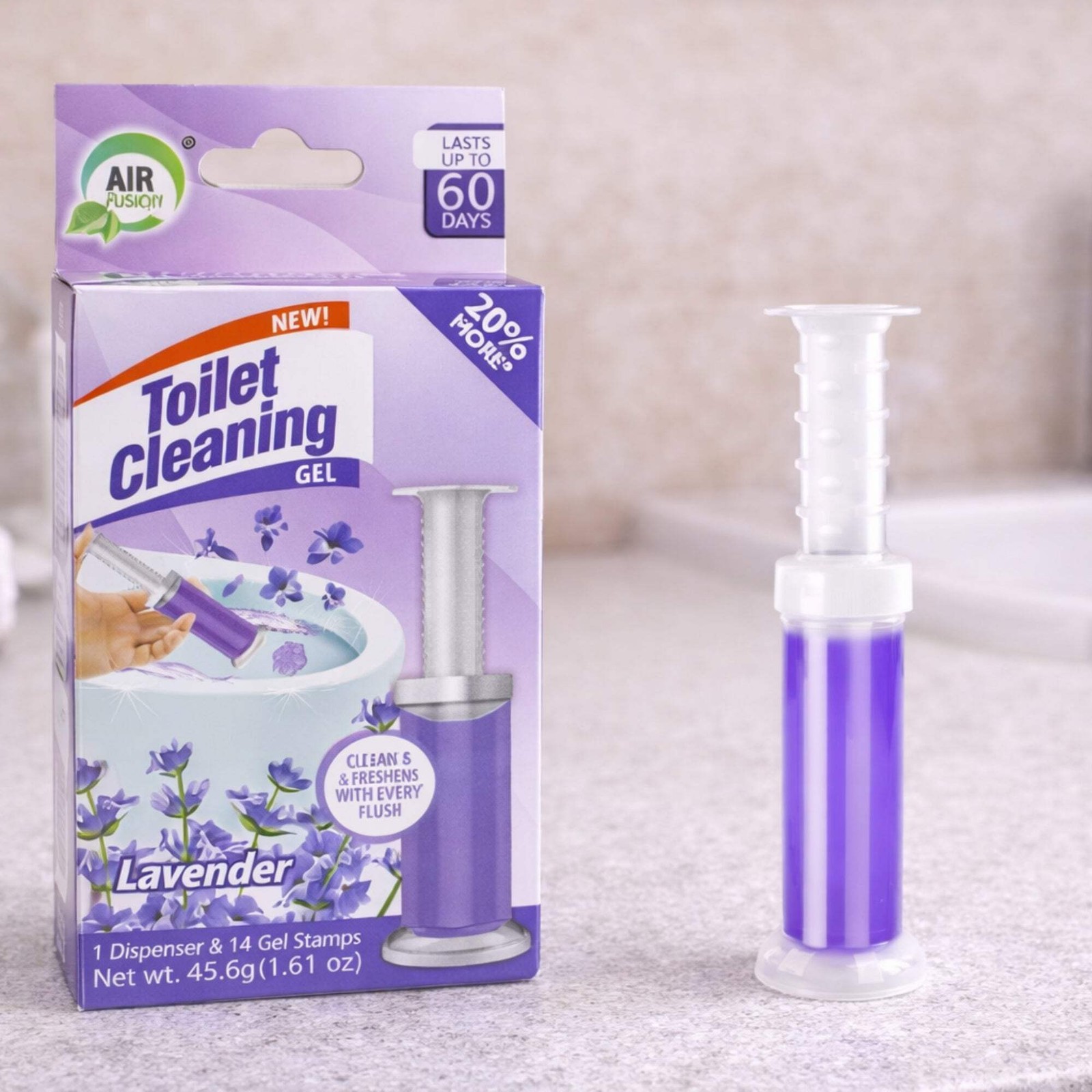 1.61oz Air Fusion Lavender Scent Toilet Cleaning Gel 14 Stamps: 1 Pack