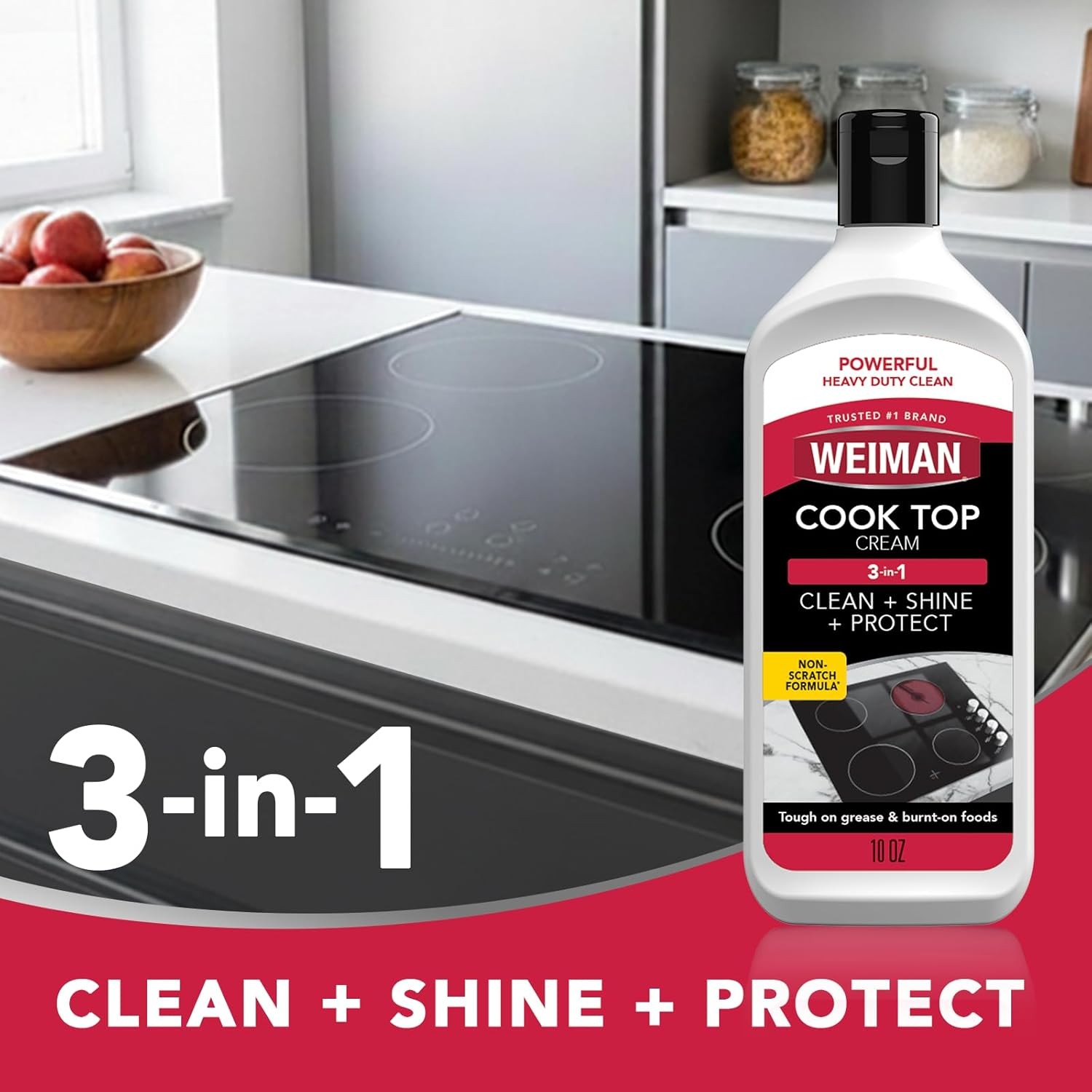 Ceramic and Glass Cooktop Cleaner – Heavy Duty Cleaner and Polish (10 Ounce Bott
