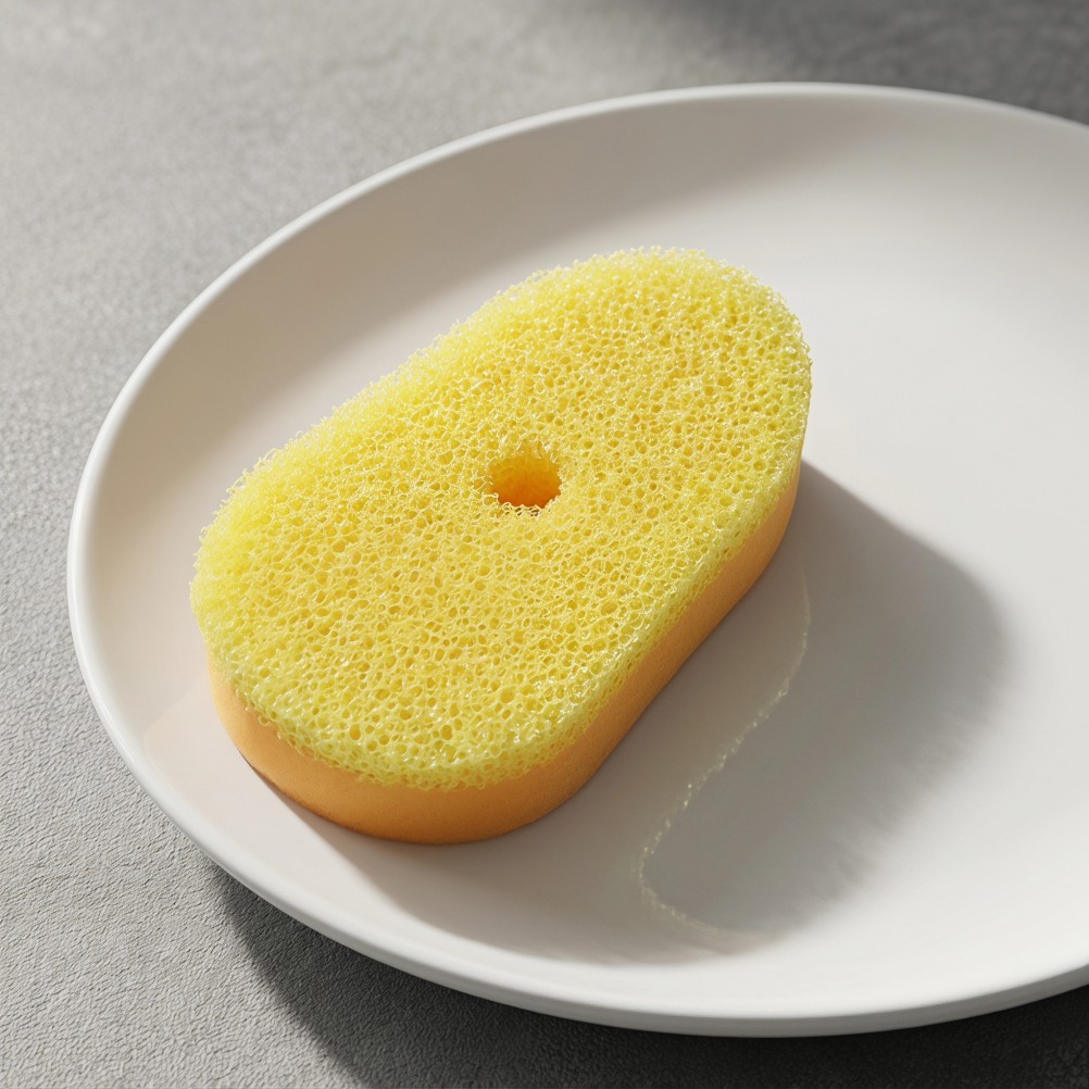 8Pcs Kitchen Dish Wand Sponge Refills Soft Yellow Washable Scrubber Pads