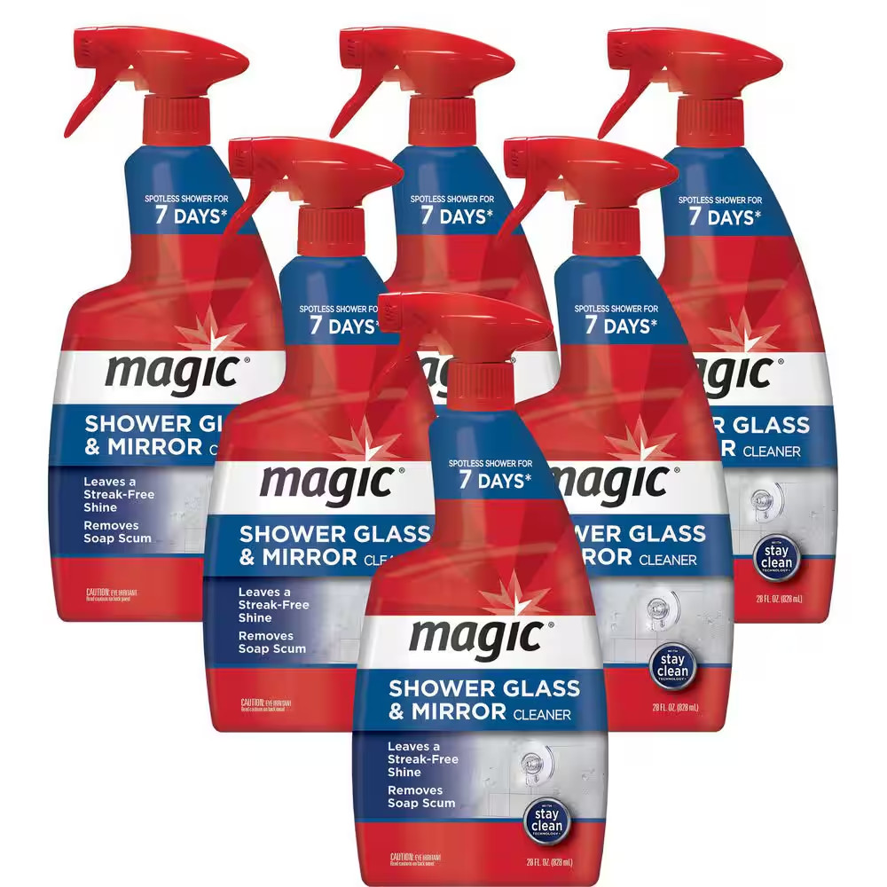 28 Oz. Glass Cleaner Spray for Shower and Mirror (6-Pack)