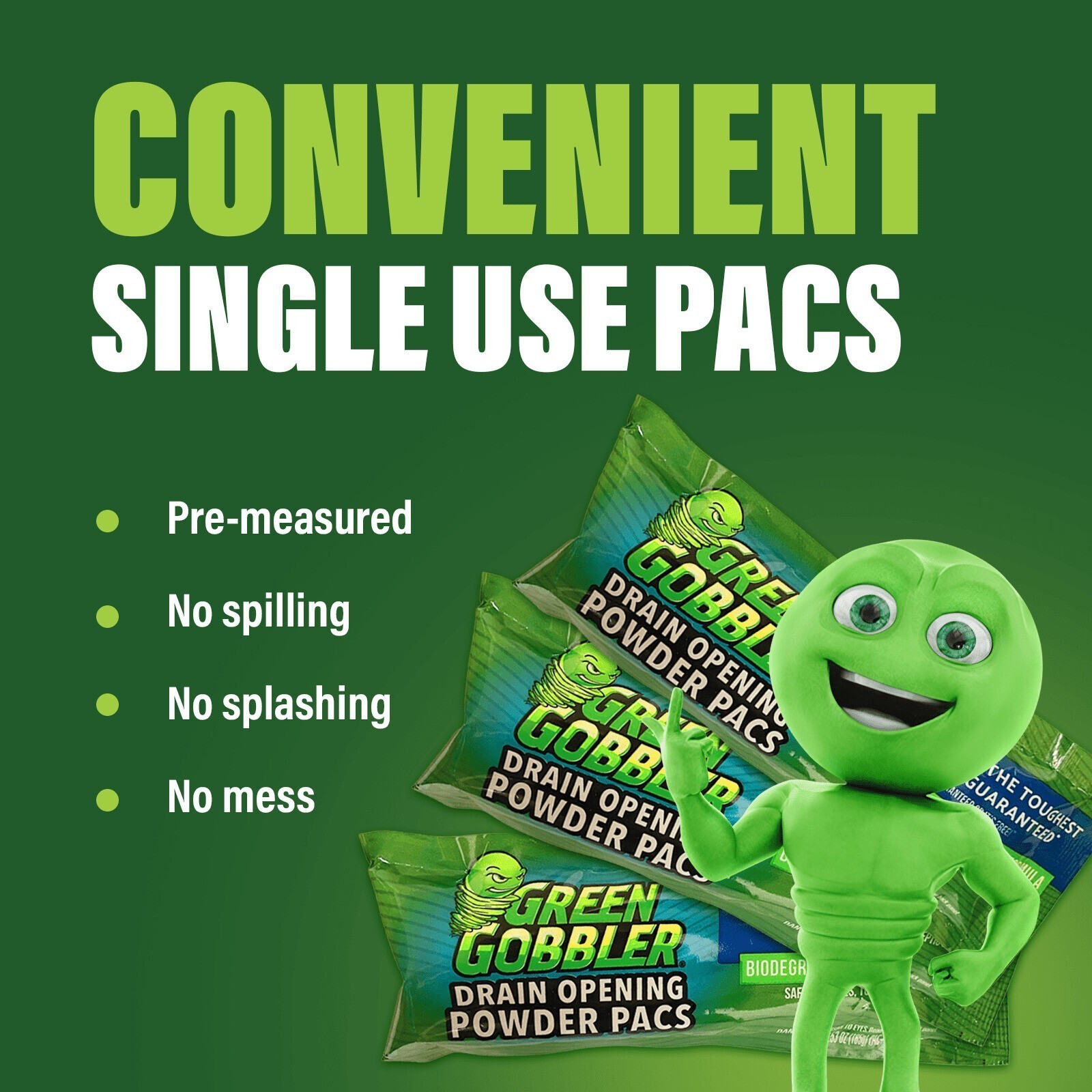 8.25 Oz. Draining Opening Pacs Clog-Free 3 Count Dining Home Hotel Septic Safe
