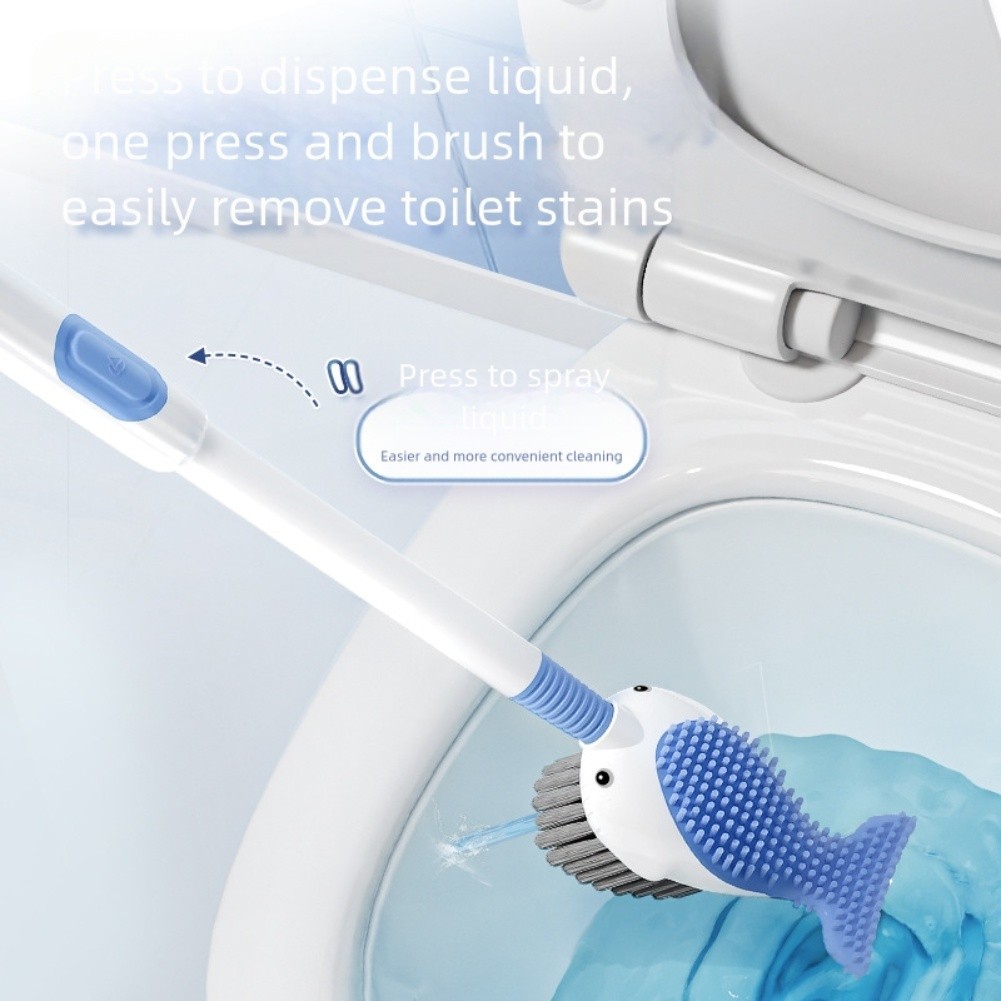 Toilet Brush with No Dead Angle Cleaning Bristles and Reliable Suction Cup Base